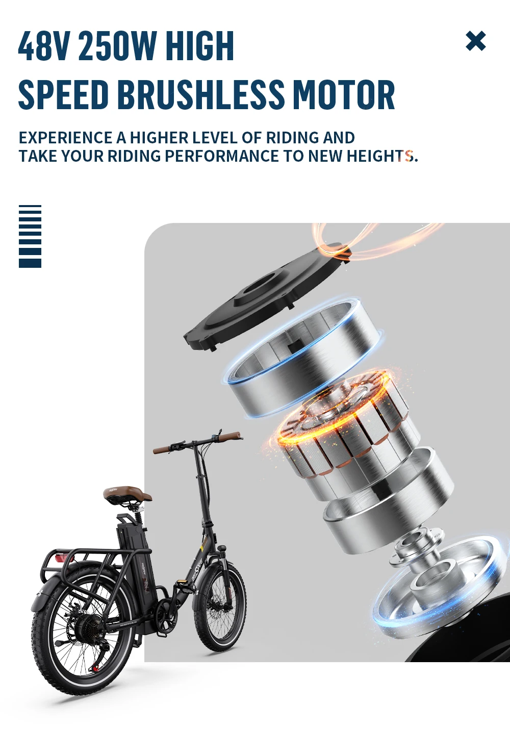 ONESPORT OT16-2 Hochwertiges All-Terrain-Elektrofahrrad 250W Motor 48V 15,6Ah Akku 20-Zoll-Reifen Pendler-Elektrofahrrad – Detail 3