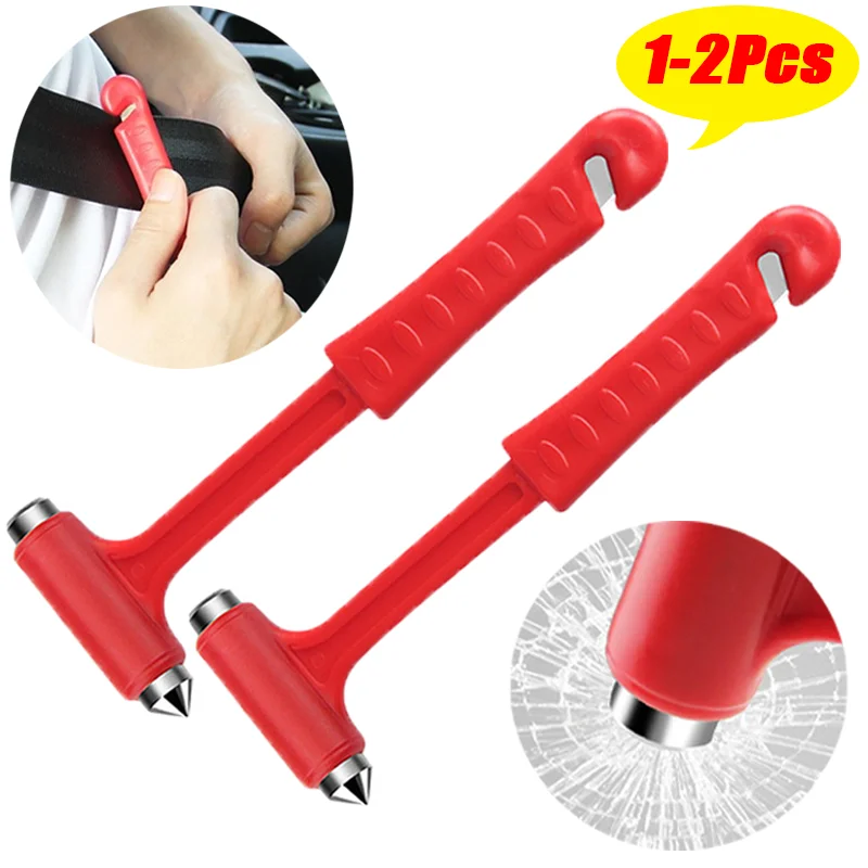 2 in1 Car Safety Hammer Window Breaker Seat Belt Cutter Multifunction Emergency Escape Tool Automobile Safety Life-saving Hammer