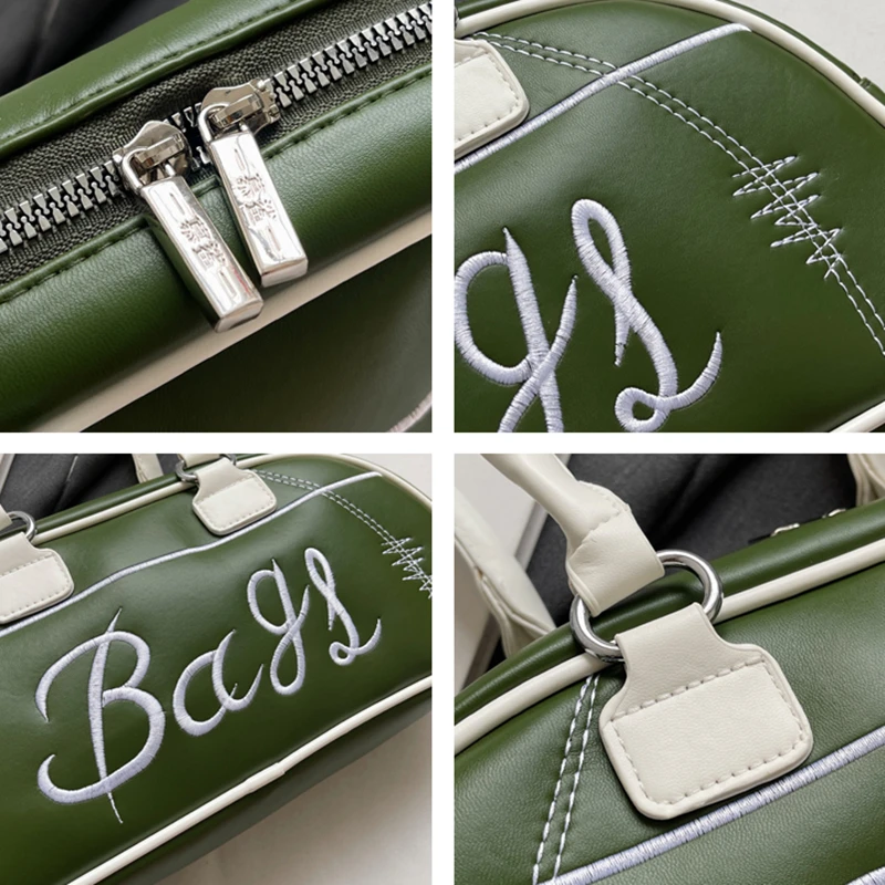 tassen dames schoudertas dames luxe merk tas tassen luxe merken dames MOODS Retro Bowling Schoudertassen Voor Vrouwen Brief Borduurwerk Kleur Lange