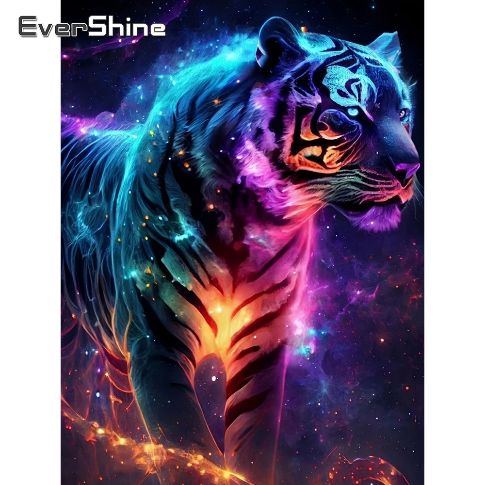 EverShine Diamant-Mosaik, Tiger, voller Druck, quadratisches Gemälde, Tierbild aus Strass-Stickerei, Neuankömmling, Dekoration für Zuhause