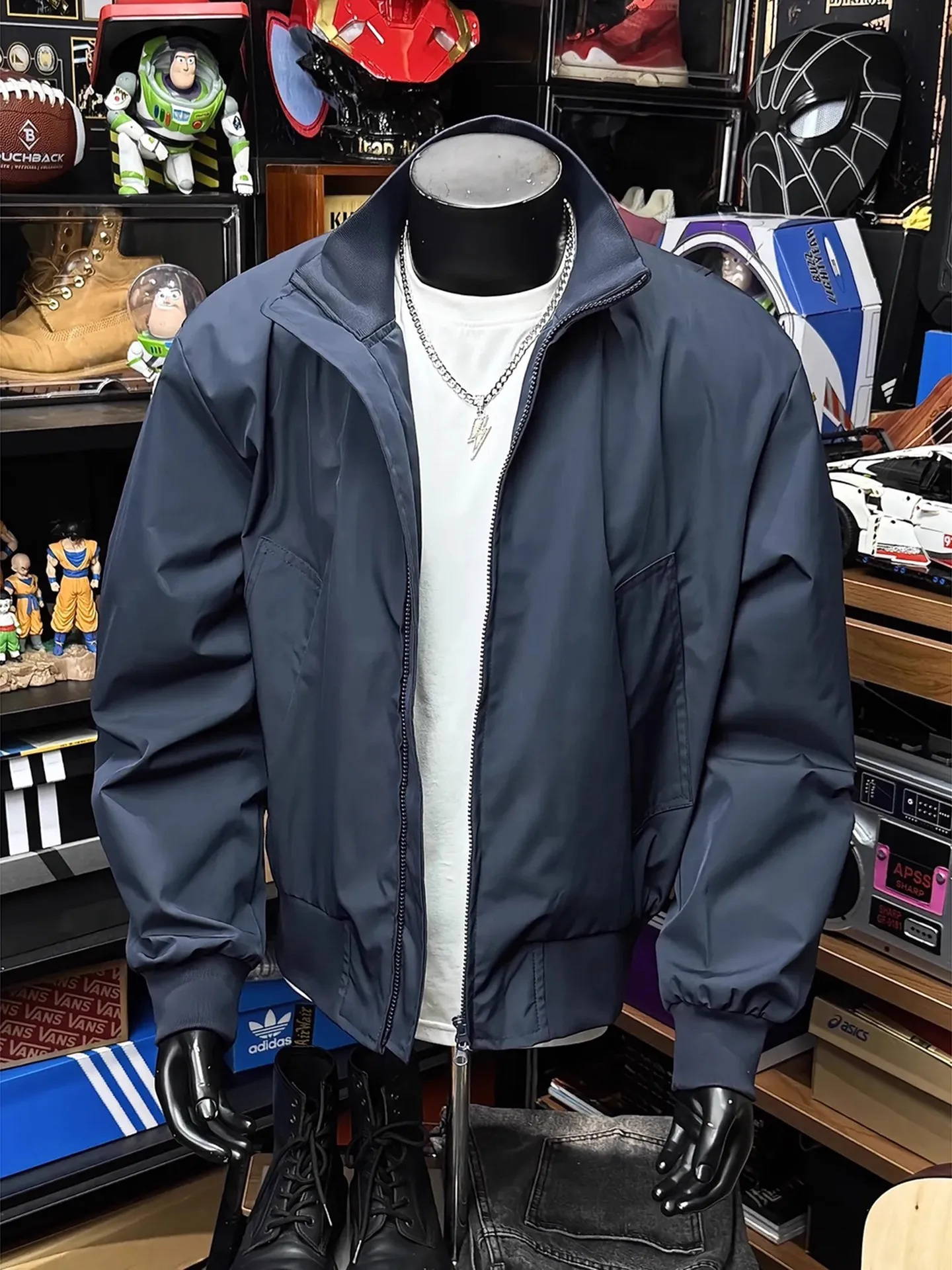 

Мужская куртка в стиле американского ретро, демисезонная, с воротником-стойкой, бейсбольная, из хлопка