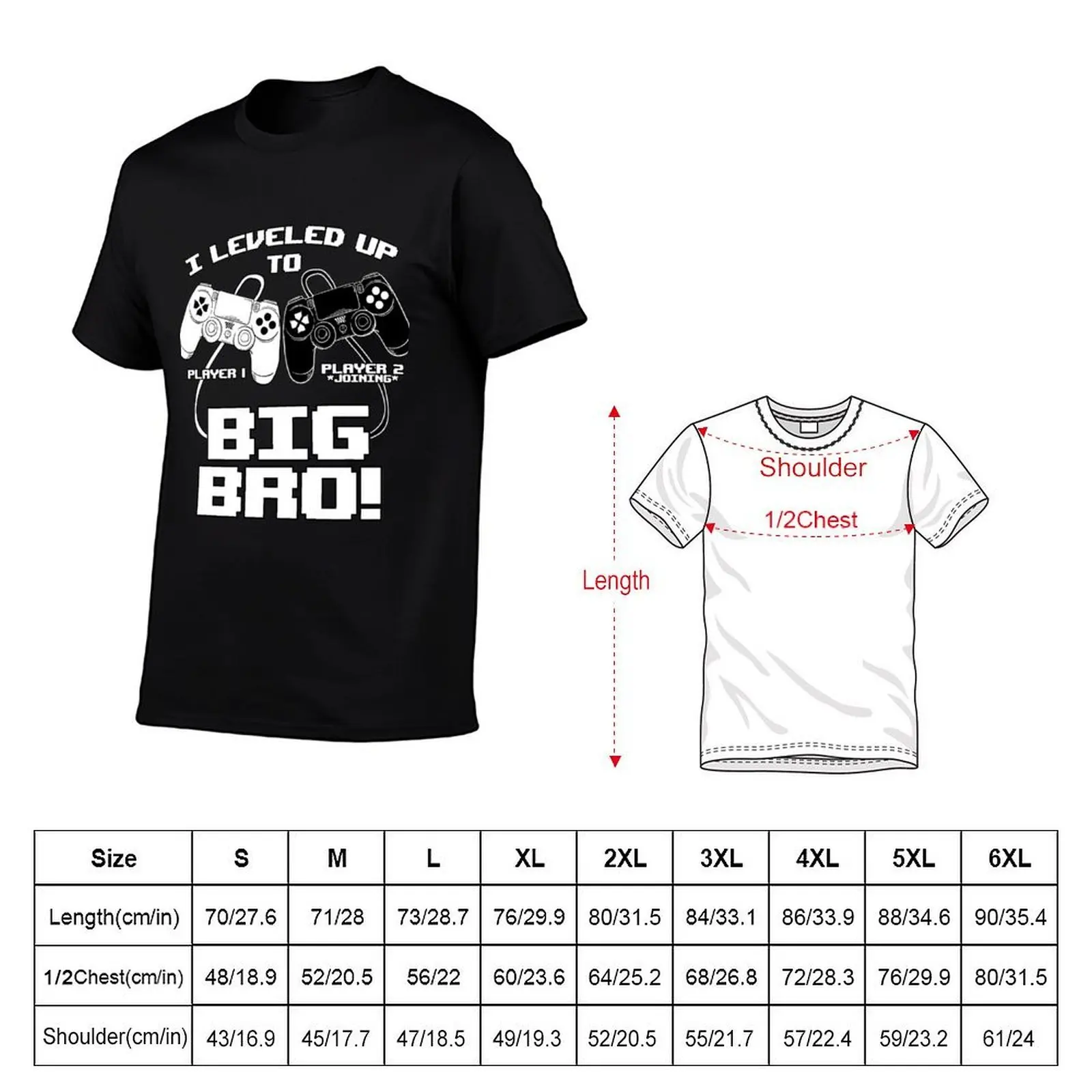I Leveled Up To Big Bro T-Shirt football t shirt valentines clothes mens workout shirts