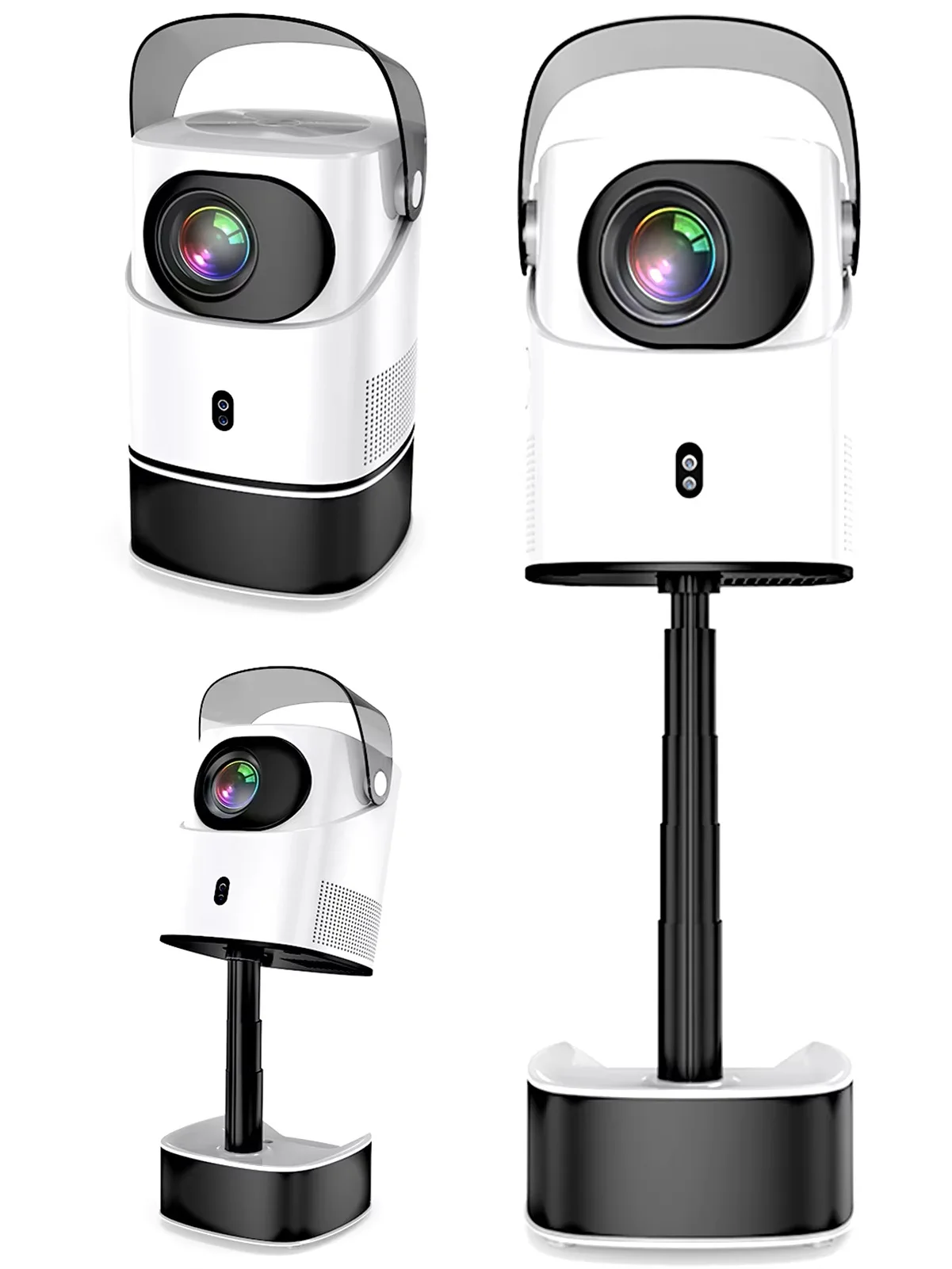 3-in-1 Android 11 Projektor mit Audio, 500 ANSI Lumen, Dual Wi-Fi 6, BT 5.4 für Heimkino, unterstützt 4K, tragbarer Projektor