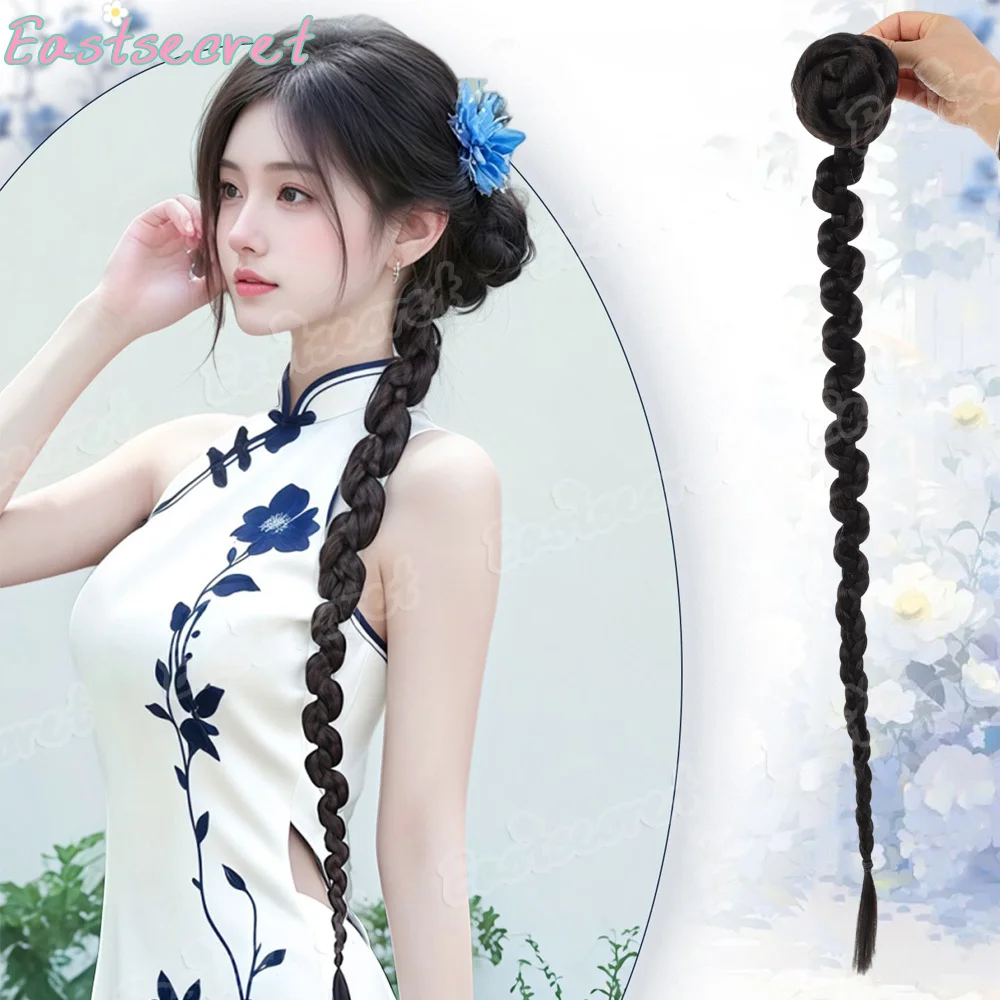 

Synthetic Wig Braided Ponytail Hair Ties for Women Twist Braid Personality Hot Girl Kink Braid Hip Hop Girl