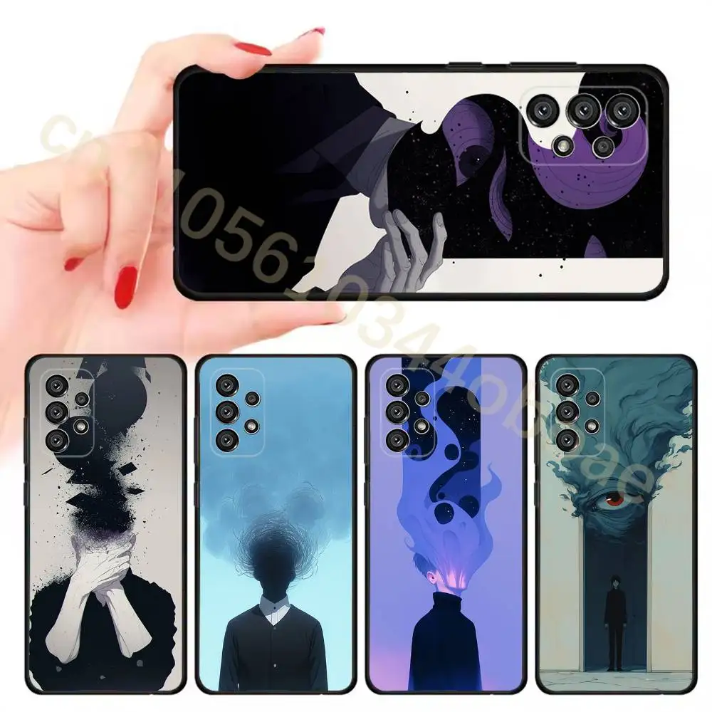 Ghost Mask Phone Case For Samsung Galaxy A13,21s,22,31,32,52,53,71,80,A91 Soft Black Cover