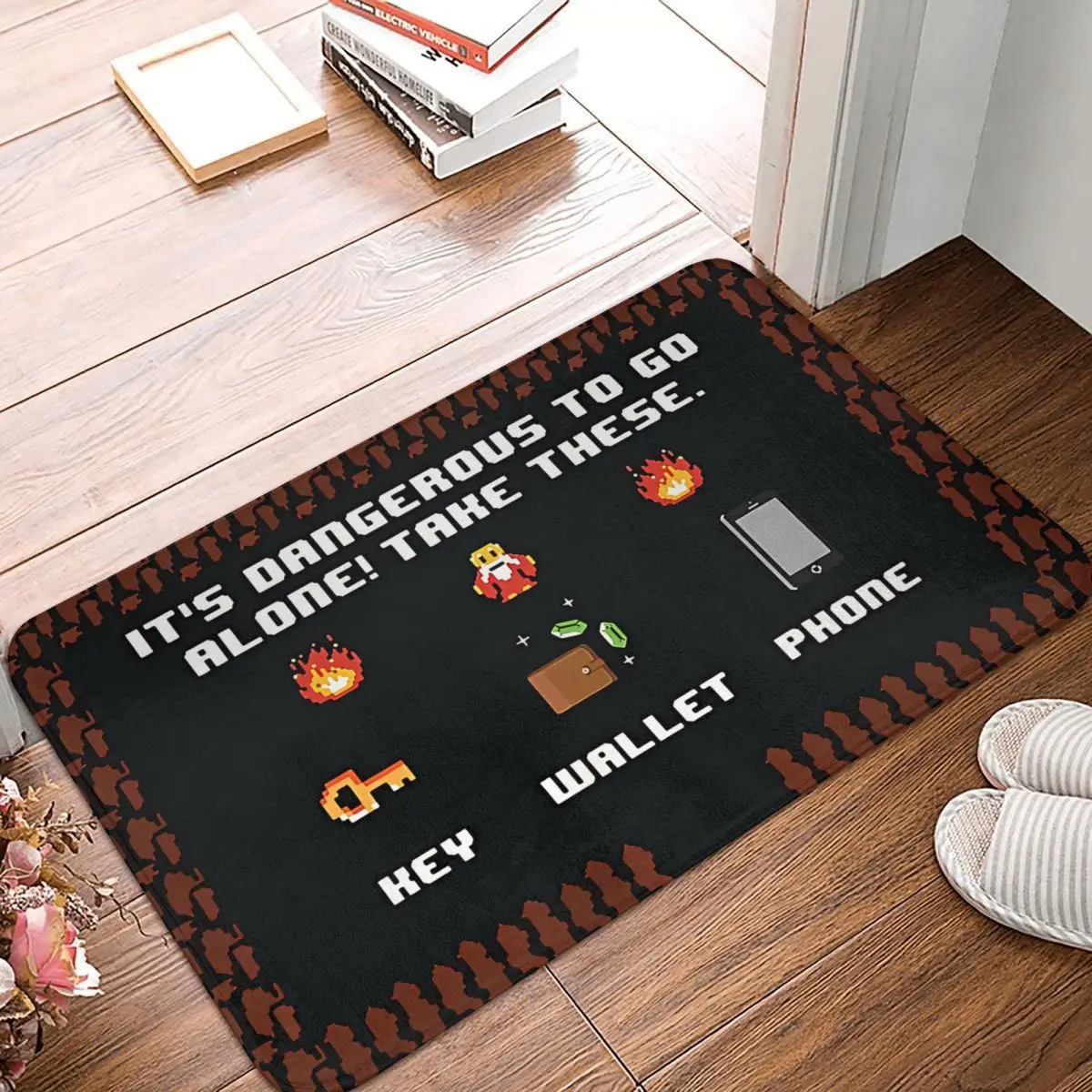 DND Game Bedroom Mat Its Dangerous To Go Alone Take These Doormat Kitchen Carpet Entrance Door Rug Home Decoration