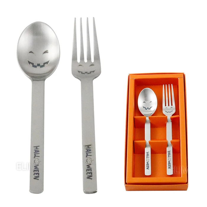 Halloween Spoon Fork Set 2 kinds Children's Fold Set Curler Set Curler Set Fork