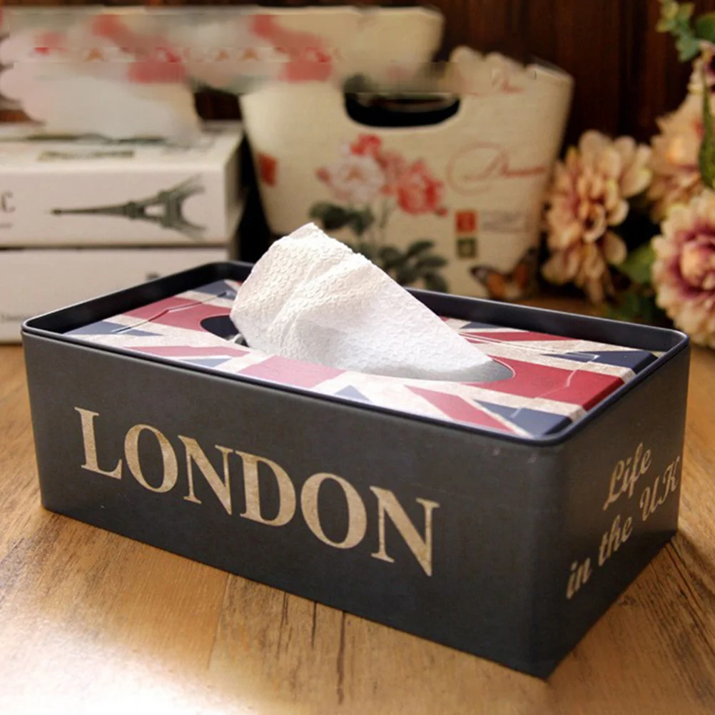 

Stylish Iron Tissue Box Desktop Decoration Fine Craftsmanship Compact Size for Home Office Car Decor Tissue Box