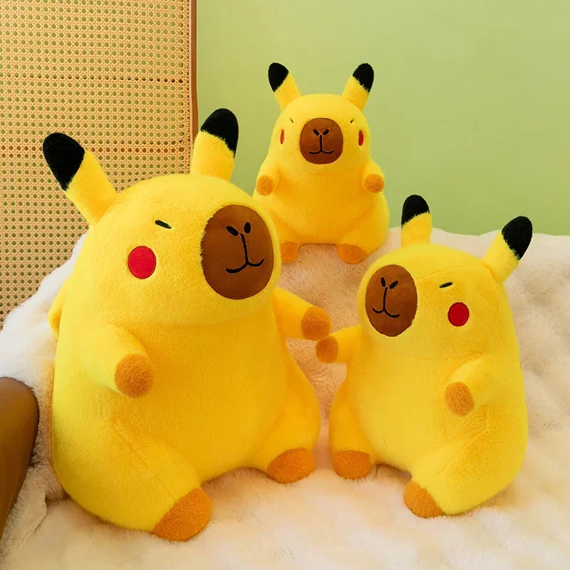 30/38/50cm Pokemon lindo Pikachu Capybara gran tamaño juguete de peluche Kawaii muñeco de peluche animales almohada suave muñeca niños juguetes regalo de cumpleaños