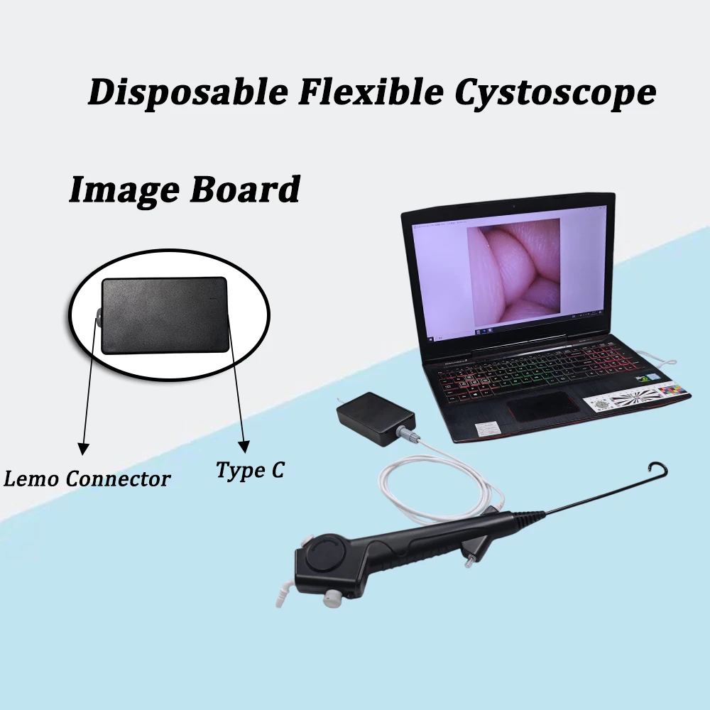 HD 8MP 4G Flexible Urologist Cystoscope Cystoscope Souple Urologue Animals Veterinary Human   2.8mm  7.5FR Long 380mm