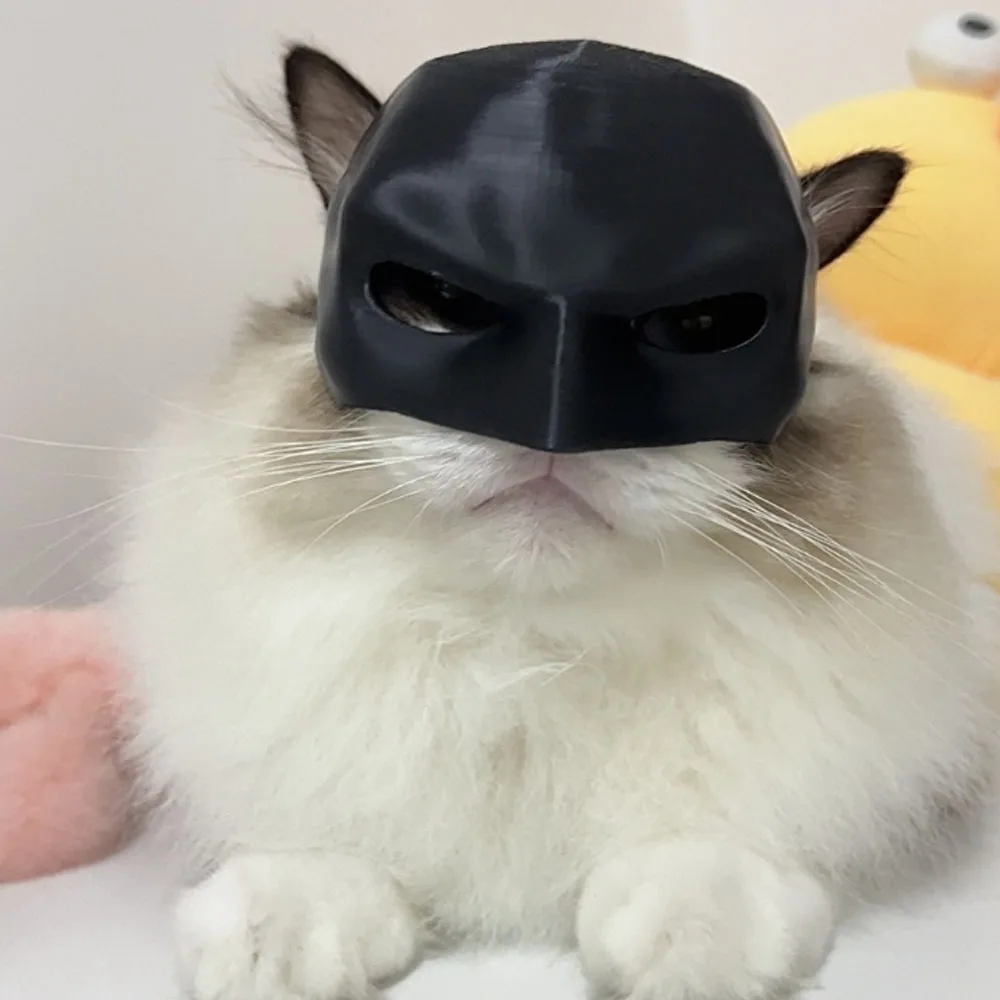 Máscara de avenger de gato de murciélago, máscara de murciélago negra mate, juguetes de superhéroe para mascotas, máscara de hombre de murciélago para gatos y perros, juguete de fiesta de maquillaje espeluznante
