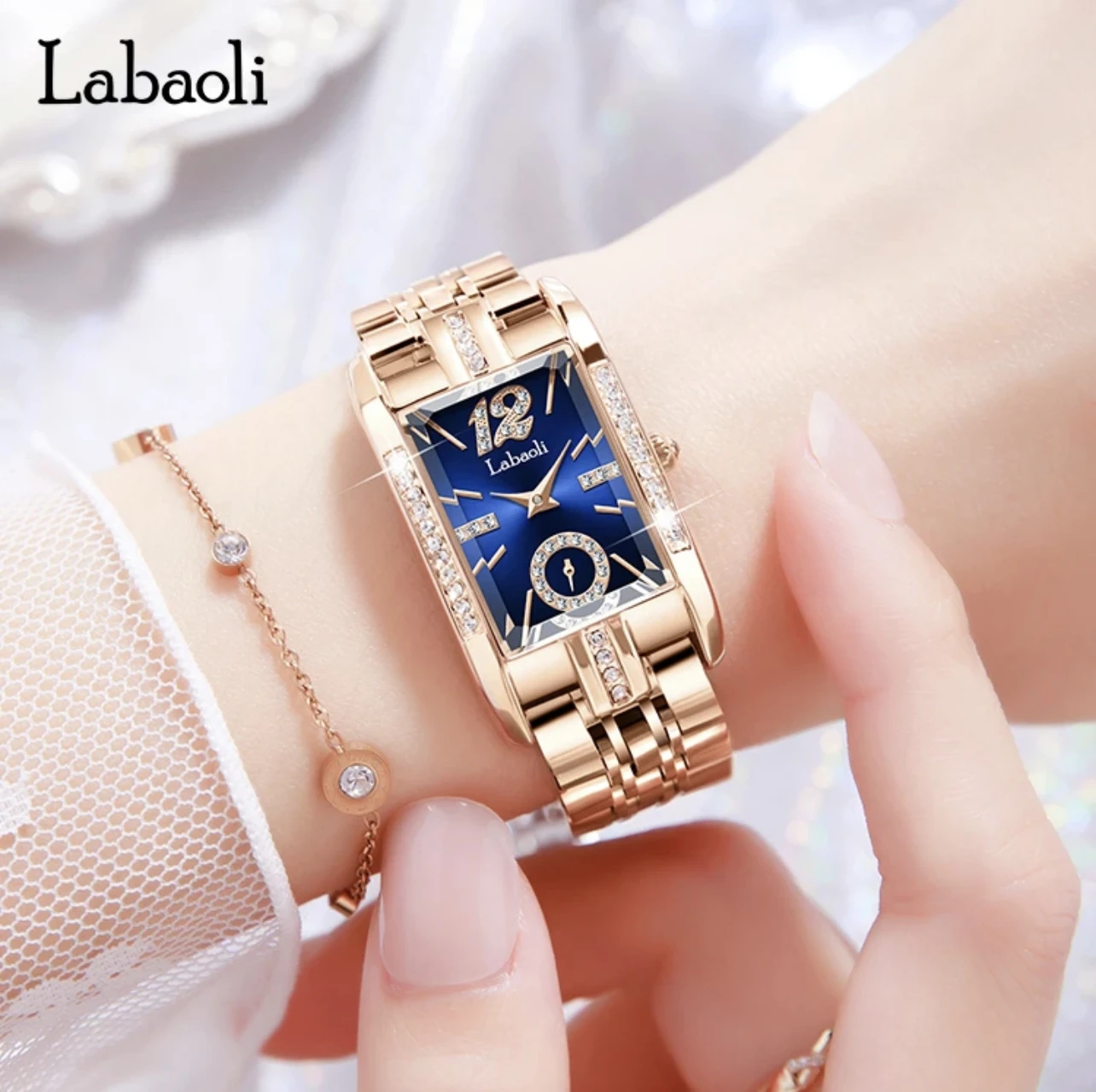 

Luxury highqualitywatch new style light luxury temperament ladies watch square temperament ladies watch independent quartz watch