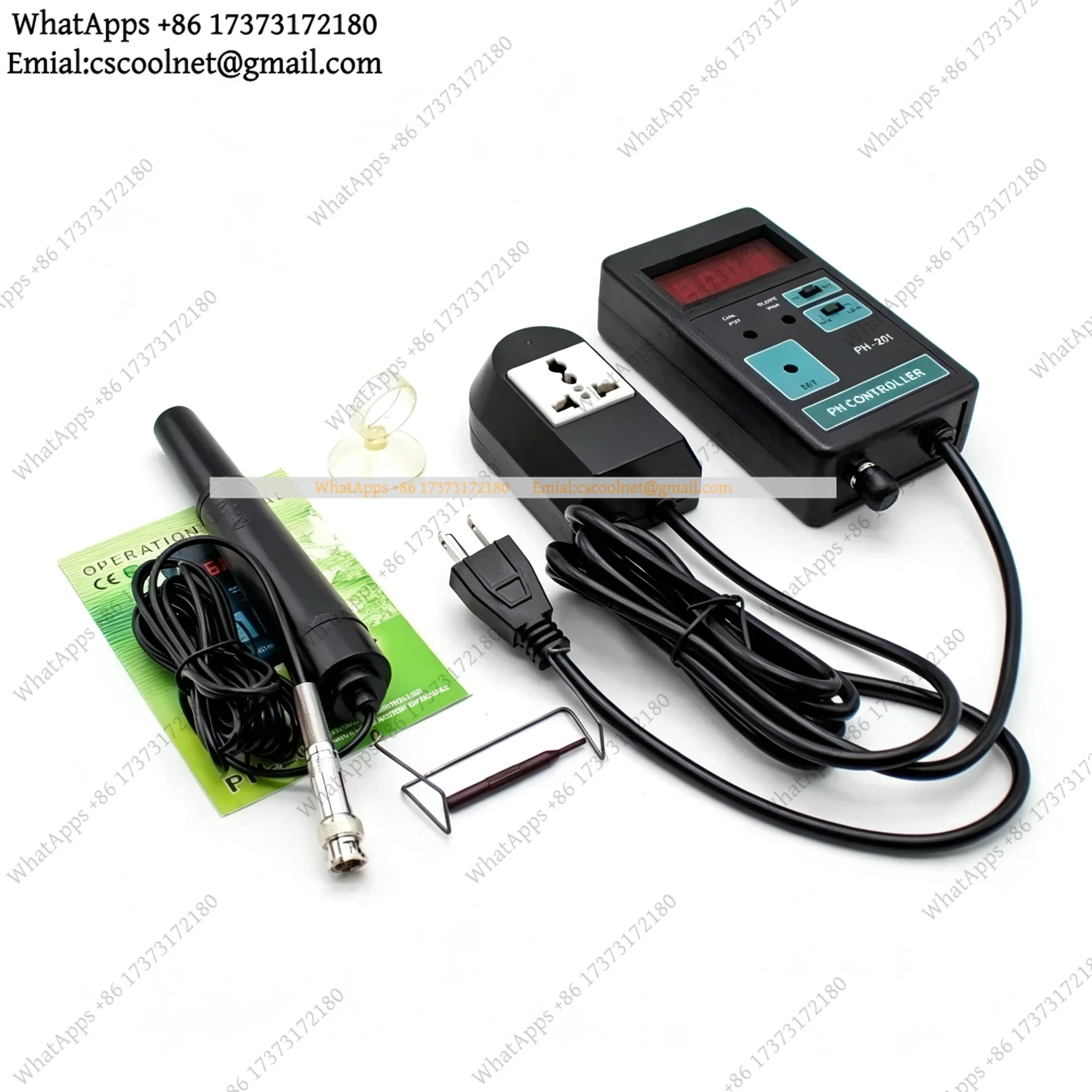 PH-201 Digital LCD Display PH CO2 Controller Meter Aquarium Fish Tank 0.00~14.00PH Range Switched Socket AC 100-240V