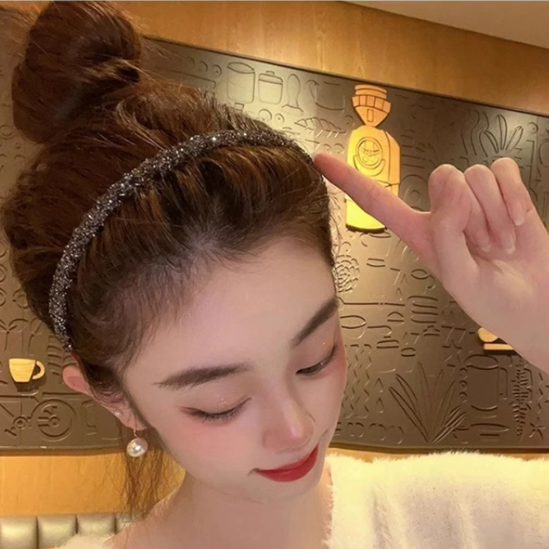 High-end Rhinestone Headband for Women Broken Hair Facial Cleansing Pressure Hairpin Hairband