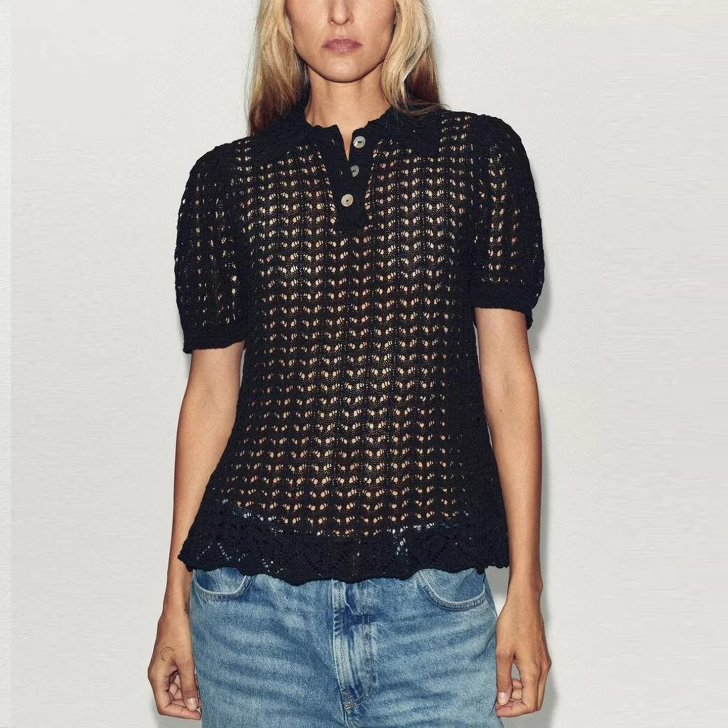 Z レディース スウィートニット ポロシャツ ネックトップ 多用途 デイリーウェア 2025年新作 秋コレクション 中国メーカー