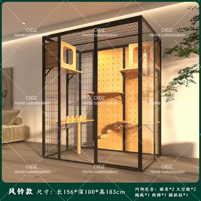 Cat cabinet  villa  cage household custom  house luxury nest super large panoramic glass cage does not occupy an