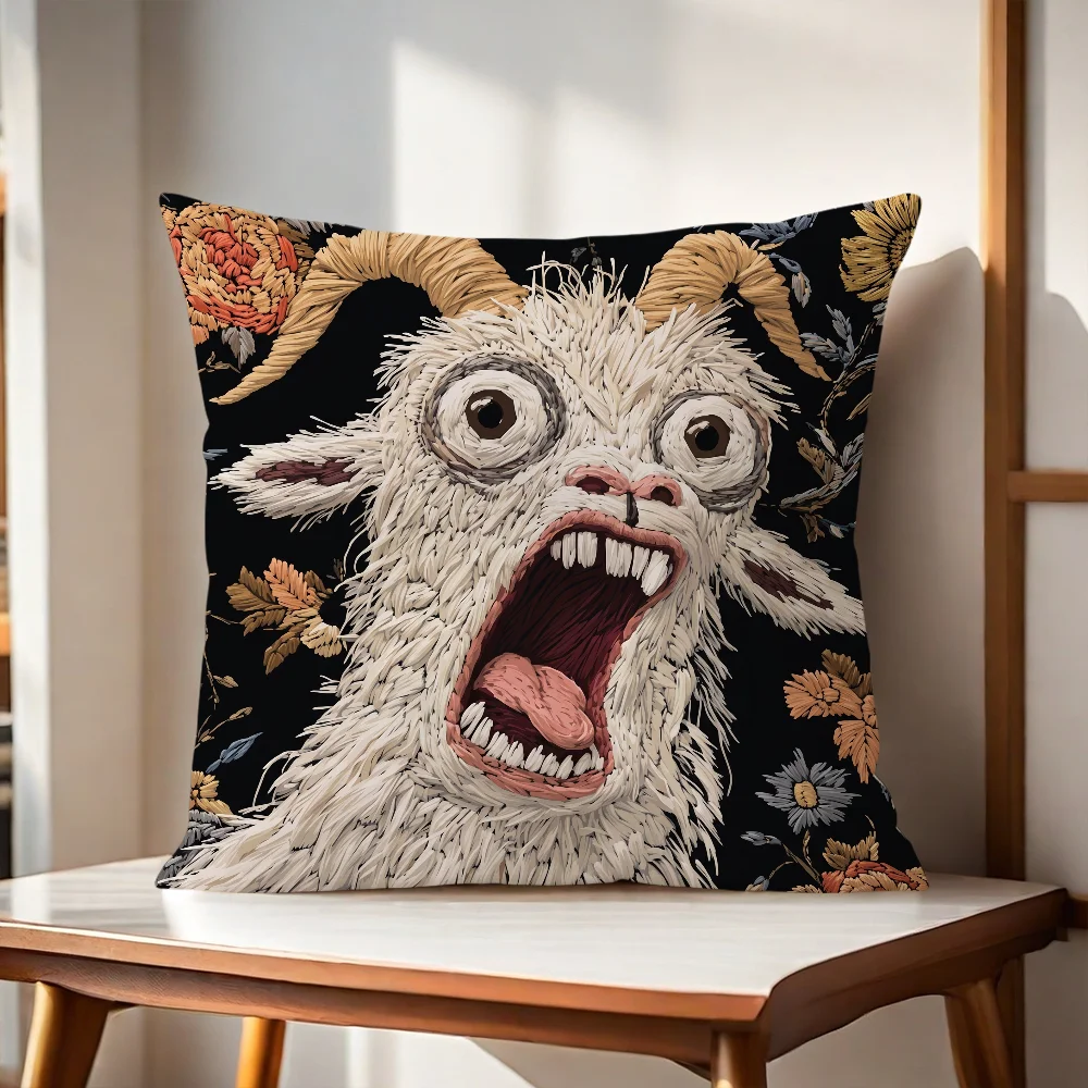 Patterns Of Goats Featuring A Modern Art Cushion Cover Pillow Cover Home Sofa Living Room Office Coffee Shop Car PillowCover