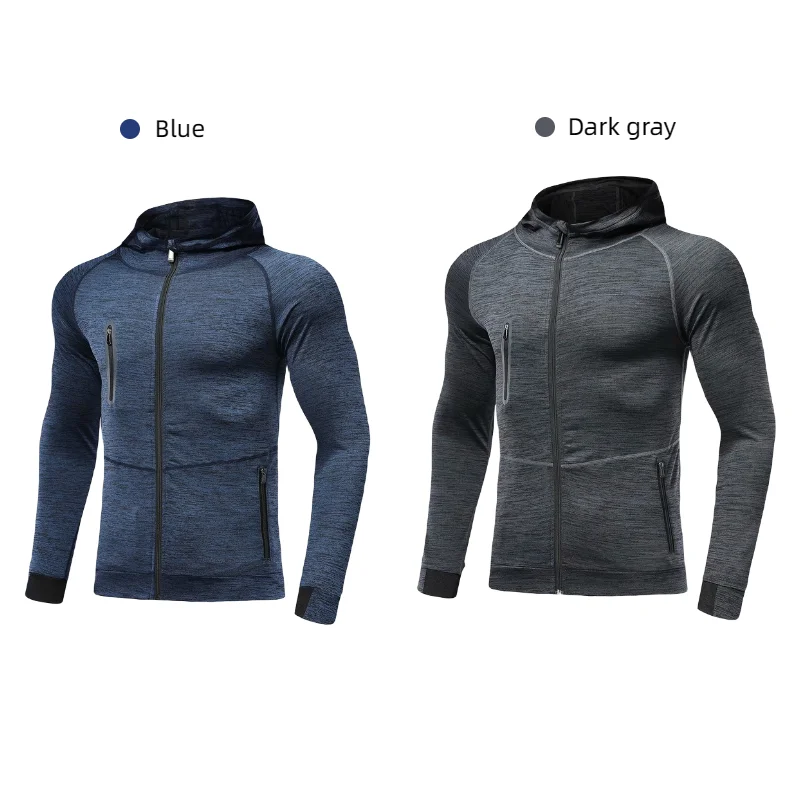 

Spring Sports Jacket Men's Hoodie Stretch Tight Clothes Fitness Clothes Quick-drying Top