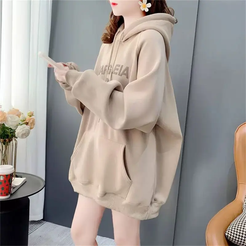 Aesthetic Korean Fashion Hoodie Clothes Sweatshirt Cute Hoodies for Women Loose Pink Casual Hooded Tops Female Streetwear Plain