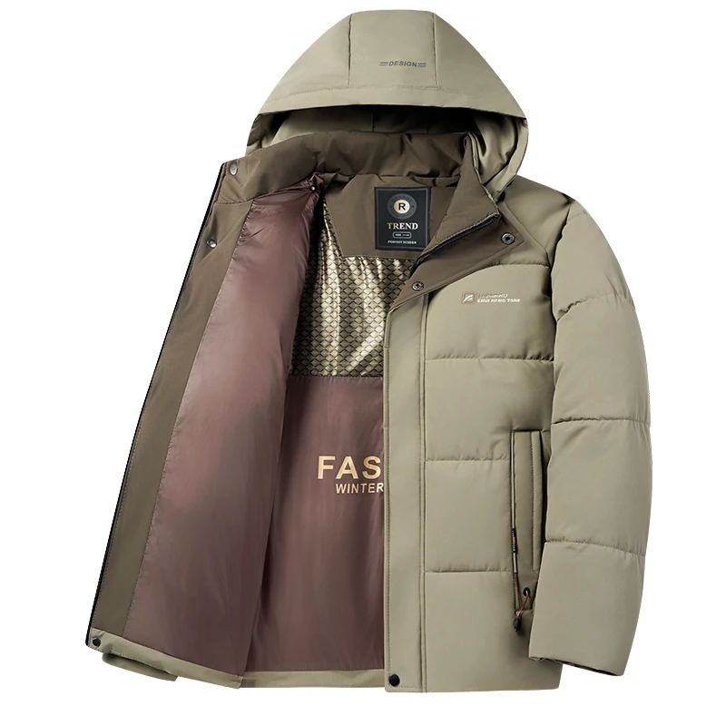 New Men Graphene Quick Heating Cotton Padded Jackets Detachable Cap Cotton Padded Jackets Warm Men's Outerwear Outdoor Overcoats