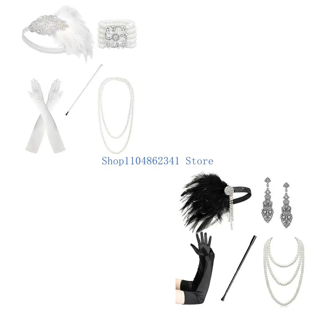 

5asd женские аксессуары для вечеринок, эластичные серьги с перьями на повязке на голову