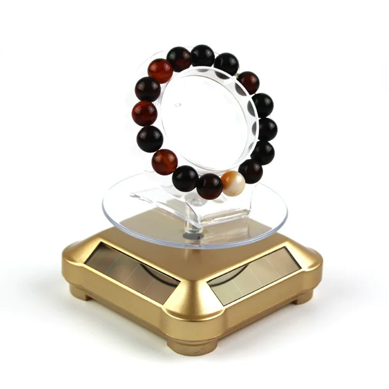 طاولة دوارة صغيرة حامل عرض بالطاقة الشمسية تصوير الفيديو حامل مجوهرات طاولة دوارة سوار عرض المنتج حامل عرض اليشم