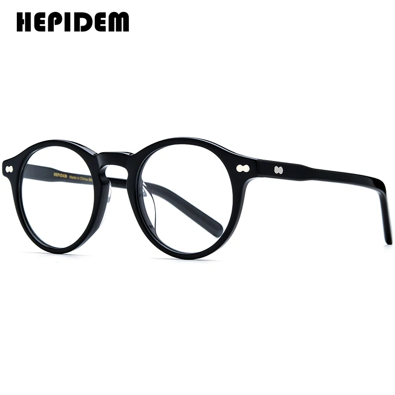 HEPIDEM Acetate Eyeglasses Frame Women Round Brand Designer Glasses Japanese Handmade Eyewear Spectacles Miltzen 9401