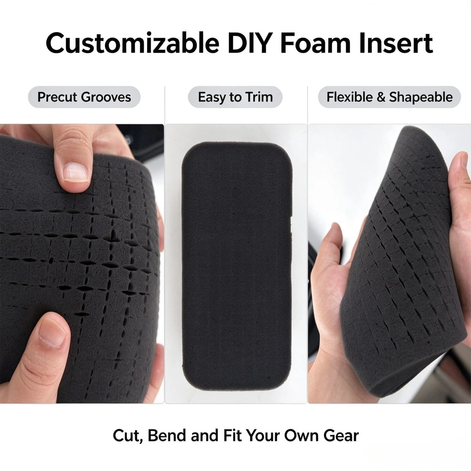 Portable EVA Mini Fascia Gun Carry Case DIY Customizable Foam Sponge Protective Storage Pouch for Handheld Mini Massage Gun,