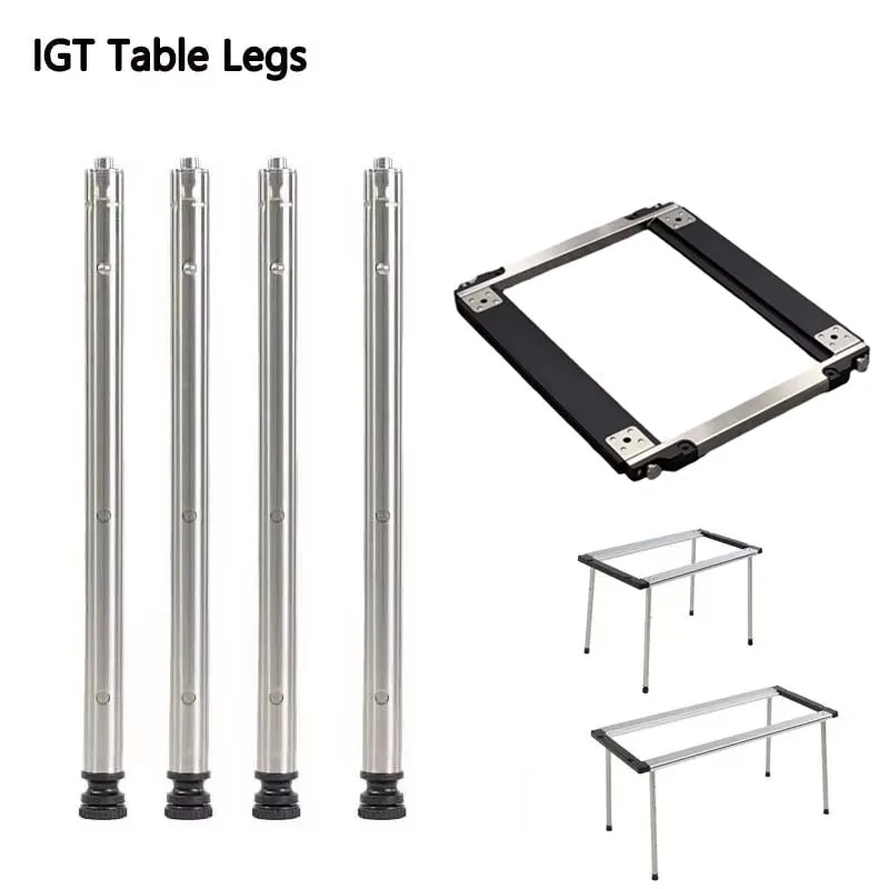 Camping IGT Tischbeine Kombination Picknick Tischbeine Edelstahl Drei-Gang Teleskop Tischbeine Outdoor igt
