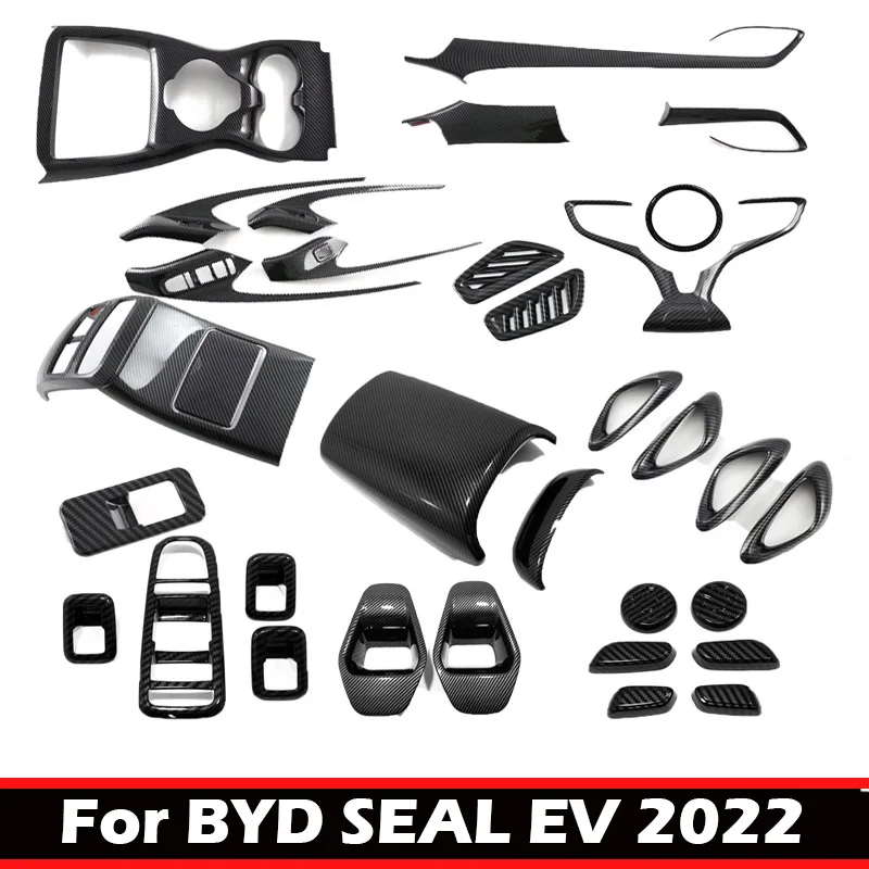 LHD-Panneau de changement de vitesse pour BYD SEAL EV 2022, couvercle de sortie d'air AC, interrupteur de fenêtre, accoudoir de porte, contrôle central, accessoires intérieurs de voiture