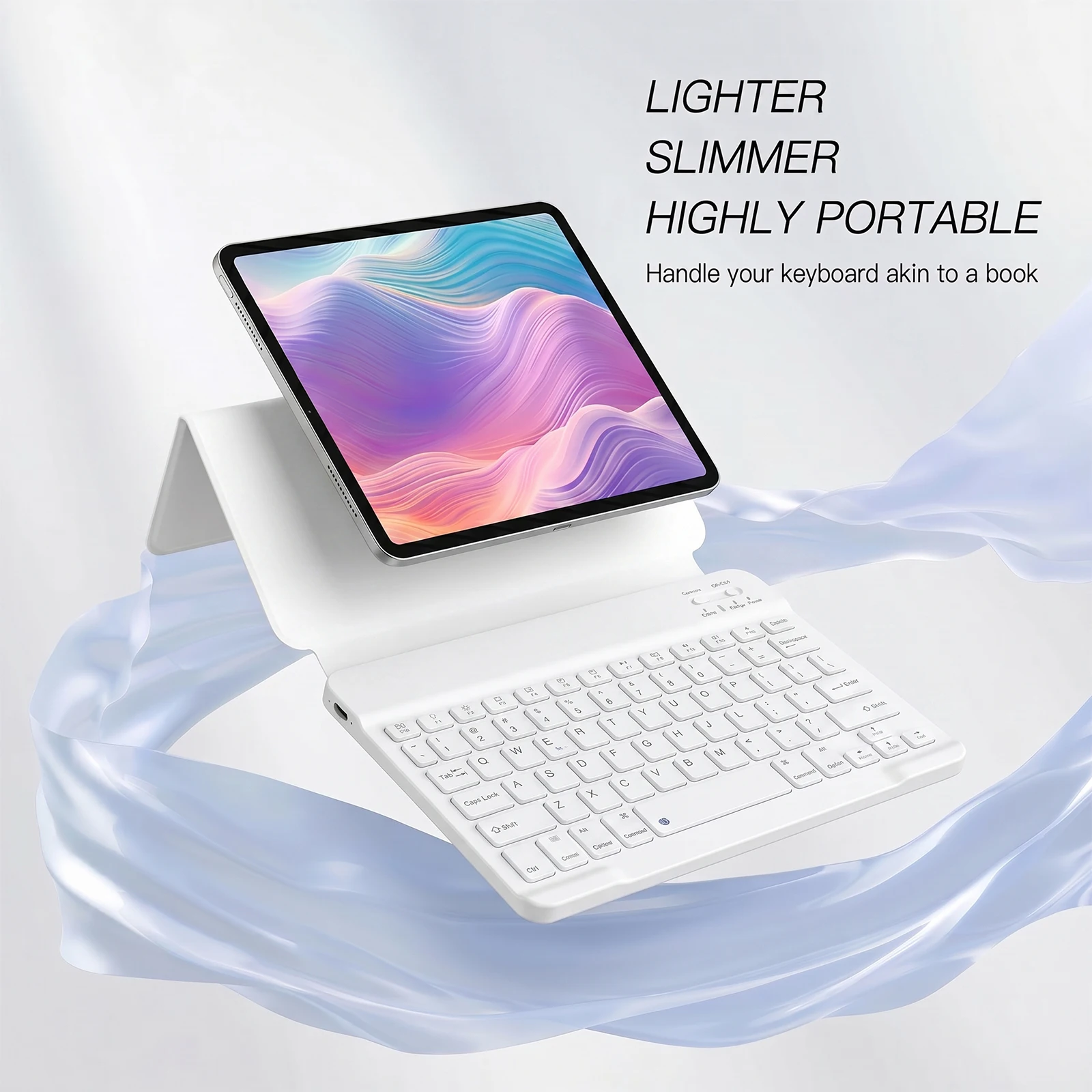 Universal 11 Inch Slim Wireless Bluetooth Keyboard Portable Rechargeable Keypad For All Tablets & Smartphones iOS Android Windows