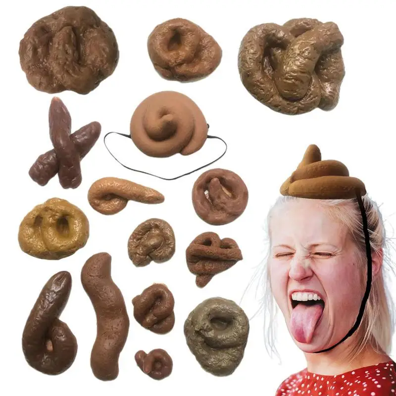 Fake Poop 15 Pieces Reusable Floating Artificial Poo Poo Realistic Practical Joke Turd Toys For Halloween Party Supplies April