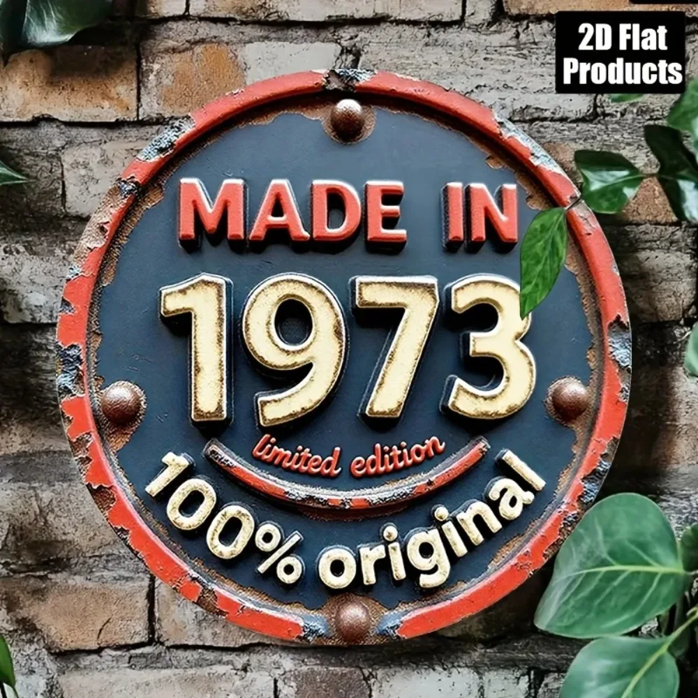 Vintage 1973 Metall-Blechschild, Retro-Wandkunst, Originalplakette in limitierter Auflage