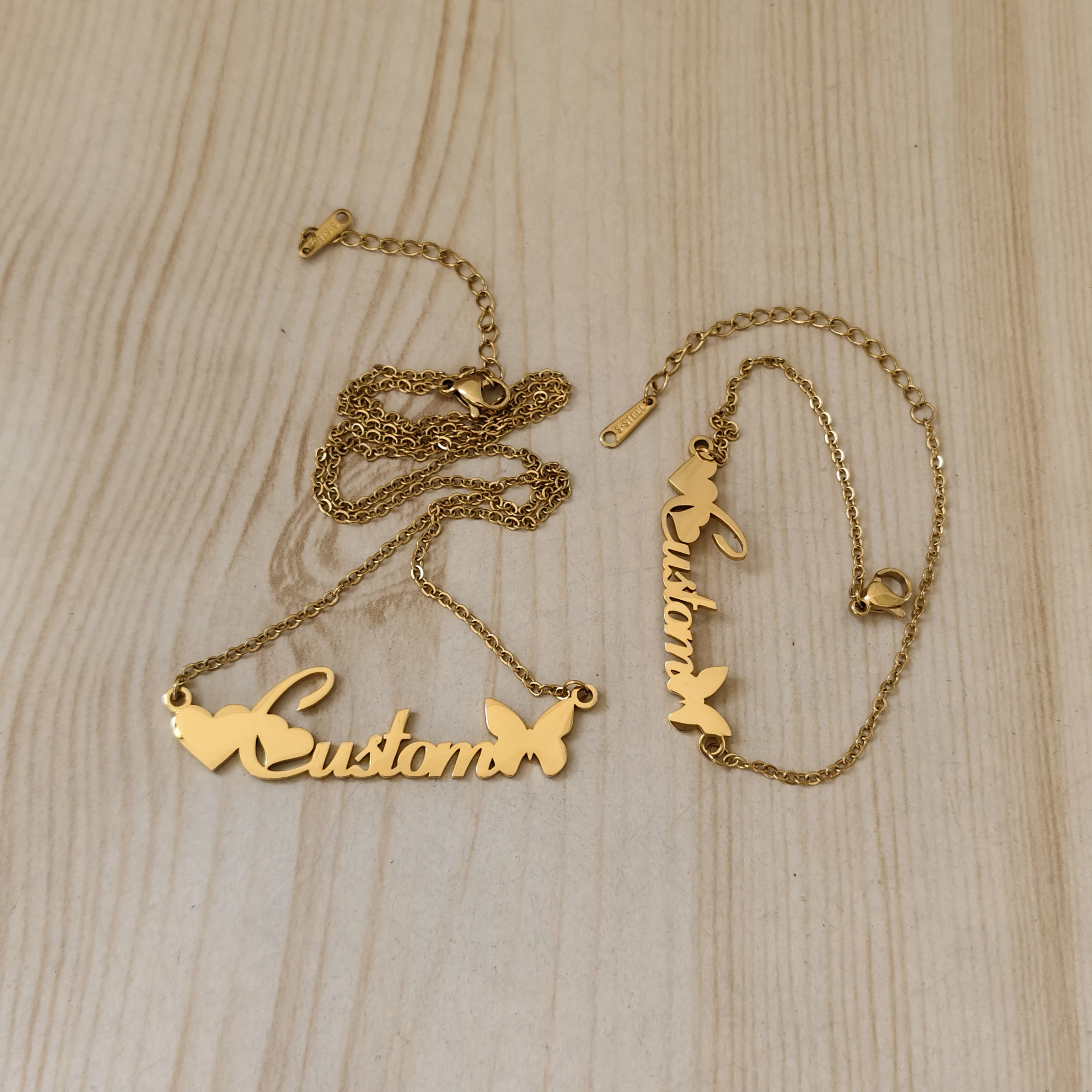 

DHQH Wholesale Personalized Name/Logo Set Customized Letter Necklace Bracelet Set Valentine's Day Gift Manufacturer Direct Sales
