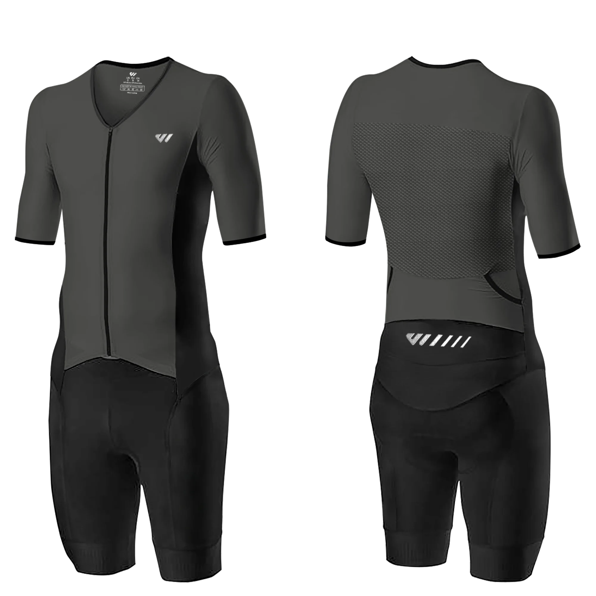 بدلة الترياتلون من Welbike Boyfriend Style Triathlon، بدلة ثلاثية الأكمام قصيرة للسباحة والجري مع وسادة الروبيان وجيوب #3