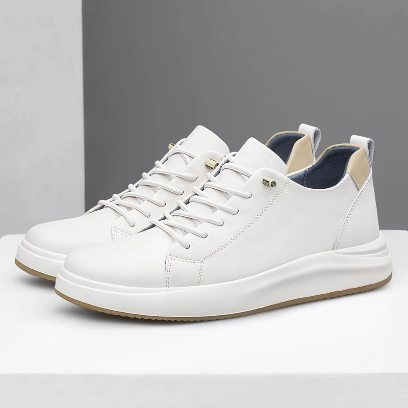 2026 Men's Genuine Casual Shoes, Handcrafted Leather Black Business Shoes, Men's Comfortable Classic White Luxury Shoes