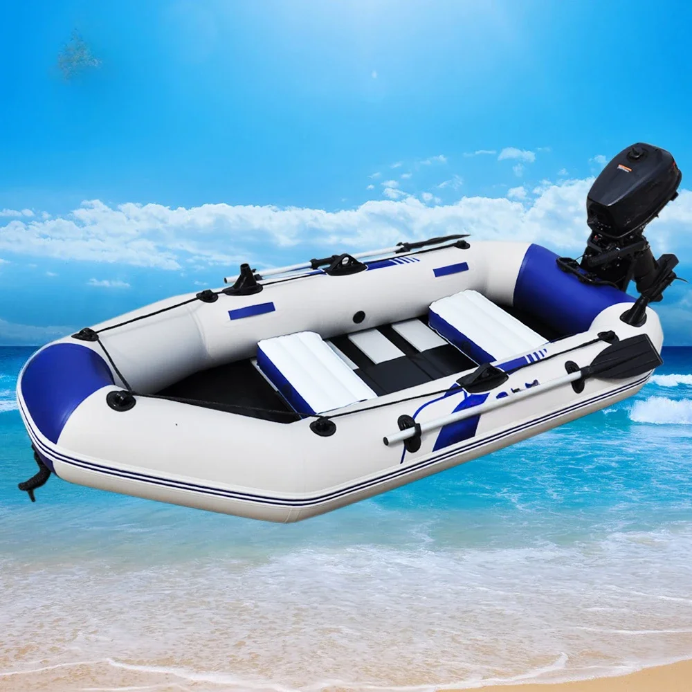 3 Person Wood Floor Fishing Inflatable Boat with Motor