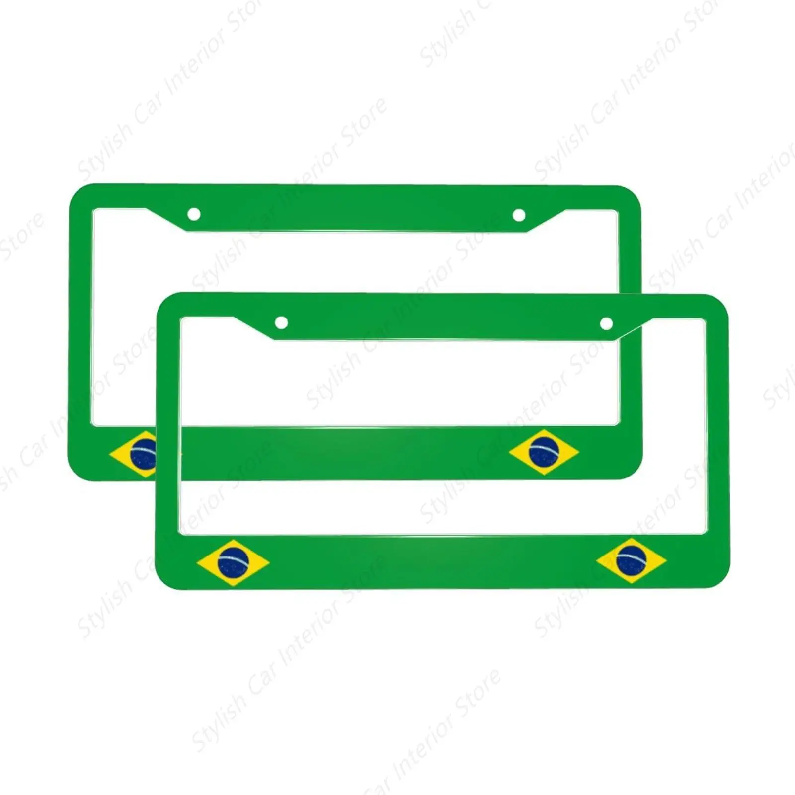 

Рамка для номерного знака с флагом Бразилии, автомобильные аксессуары, держатель для номерного знака из нержавеющей стали, декоративные рамки с патриотическим флагом