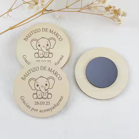 Baby Shower Favors Personalized Elephant Giraffe Wooden Magnets Custom Safari Animal Birthday Souvenirs Baptism Gifts for Guests