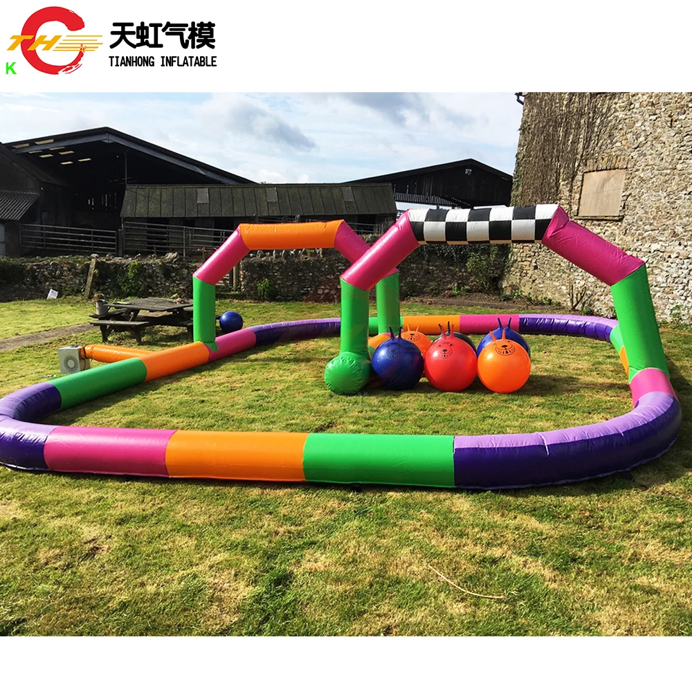 Bâche gonflable commerciale en PVC 8x6m, piste de course Didi, aire de jeux gonflable à rebond, à vendre