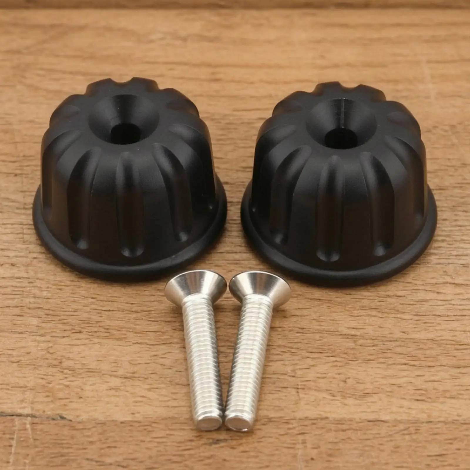 Custom Motorcycle Handlebar End Plug Aluminum Fluted Rounded Cap with Mounting Hardware for Fit
