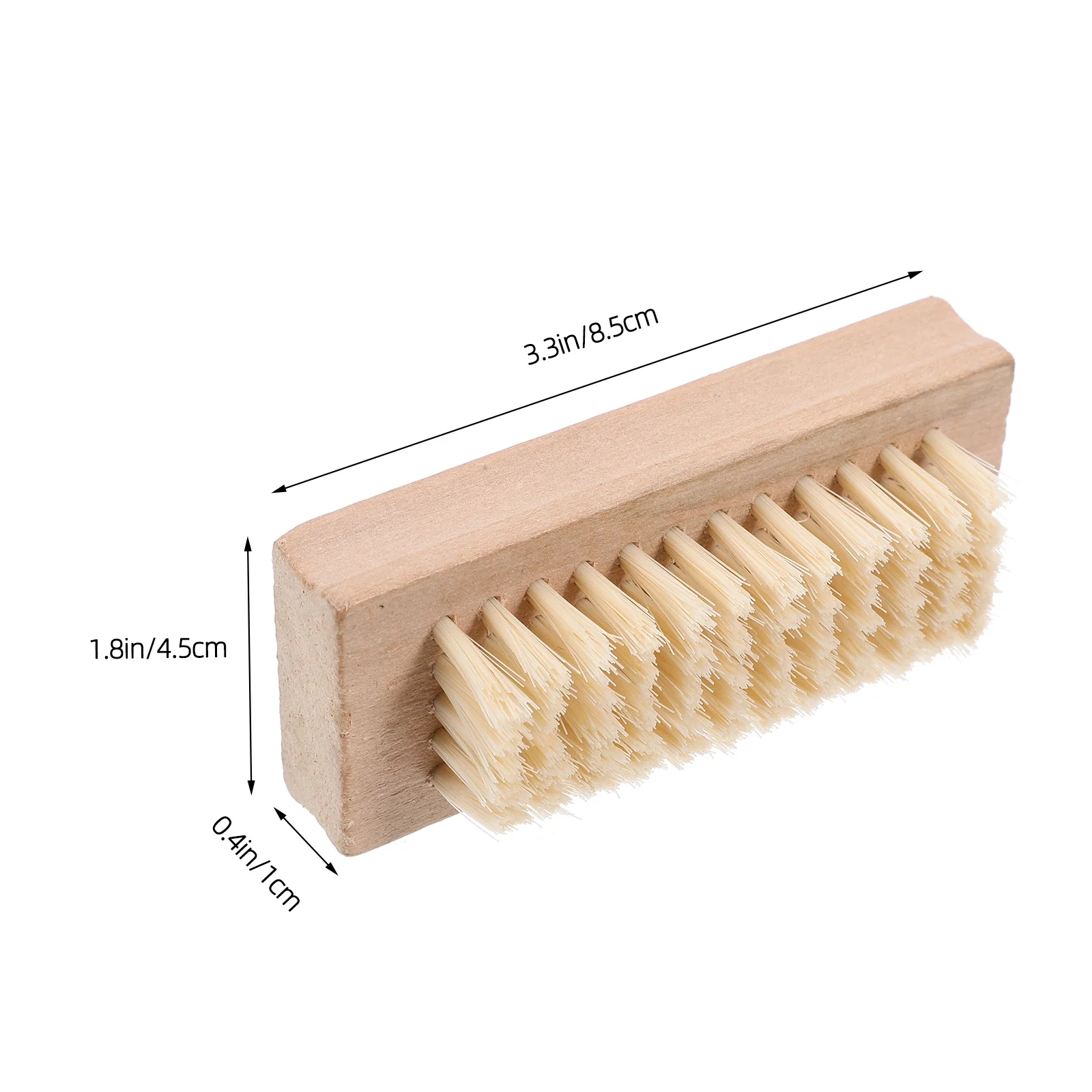 Natural Bristle Wood Brush 10*4.5*4Cm Double Sided Smooth Handle For Spa Oils Hands Feet Washing Nail Care Tool Wooden