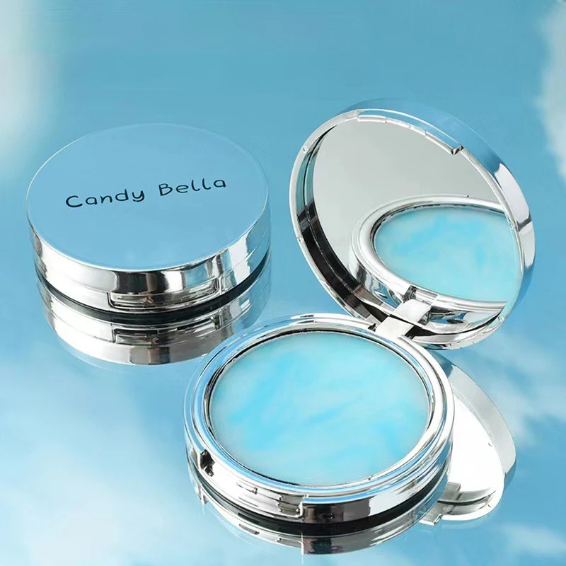 The Blue Sky Oil Control Makeup Powder Cake with Puff Matte Concealer Gel Waterproof Wet and Dry Face Foundation Cosmetics