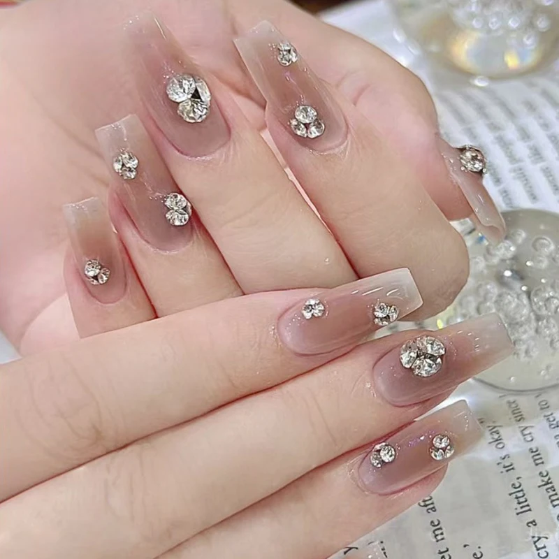 1 conjunto de strass transparentes com glitter, não hotfix, parte traseira lisa, costura/tecido/decoração de strass para arte em unhas
