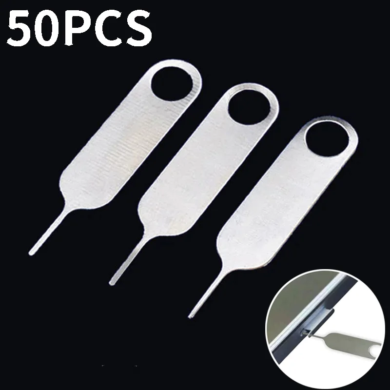 50/1Pcs SIM Card Removal Needle Pins Pry Eject Sim Card Tray Open Needle Pin for IPhone Samsung Xiaomi Redmi Micro Sd Card Tool