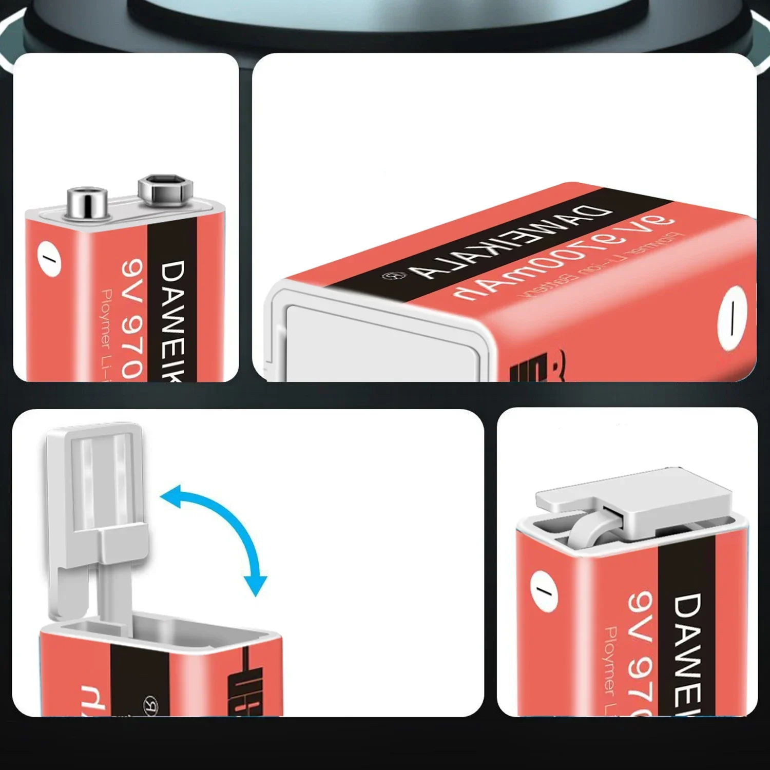 Batería recargable para multímetro de juguete, pila de litio de 9V, 9700mAh, Micro USB, micrófono de Control remoto, carga rápida