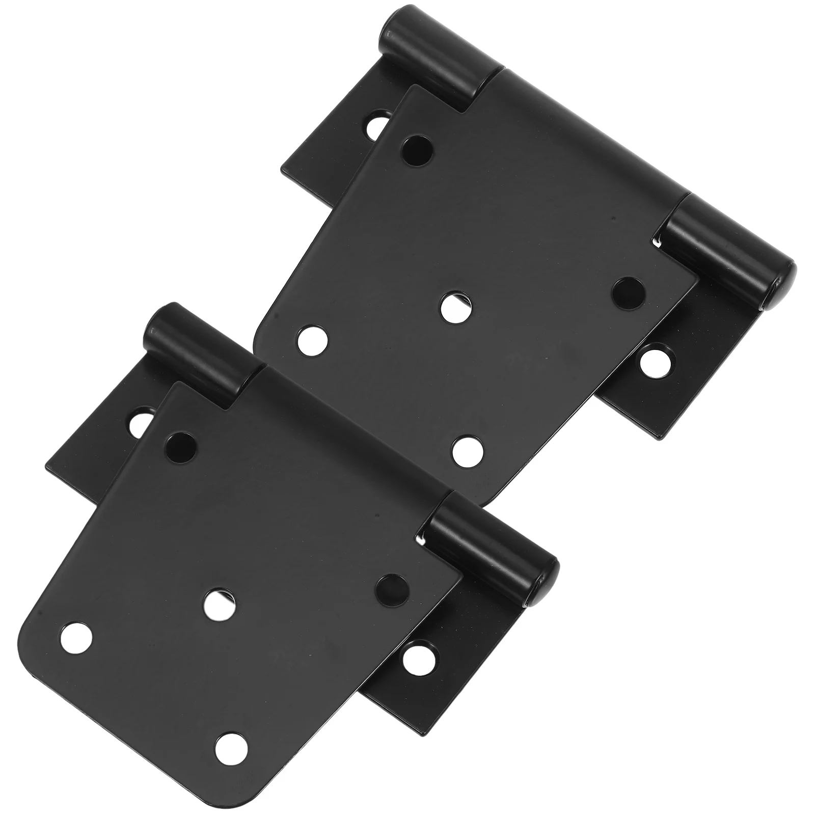 

2Pcs Heavy Duty Gate Hinges Black Iron Door Hinges Rustproof Outdoor Self Closing Gate Hardware for Wood Fence Barn Shed