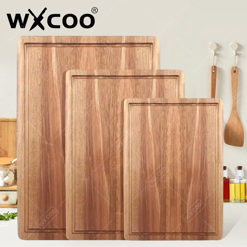 WXCOO, tablas de cortar de madera, bloques de carnicero, tabla de cortar de queso y fruta, tabla de cortar de carne para herramientas de cocina