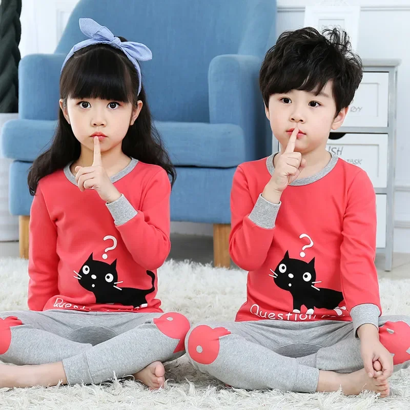 Kids cat pijam2 6 8 10 12 years child boy girl pajamas cotton sleepwear tops pants clothing sets for teens baby Totoro pyjama