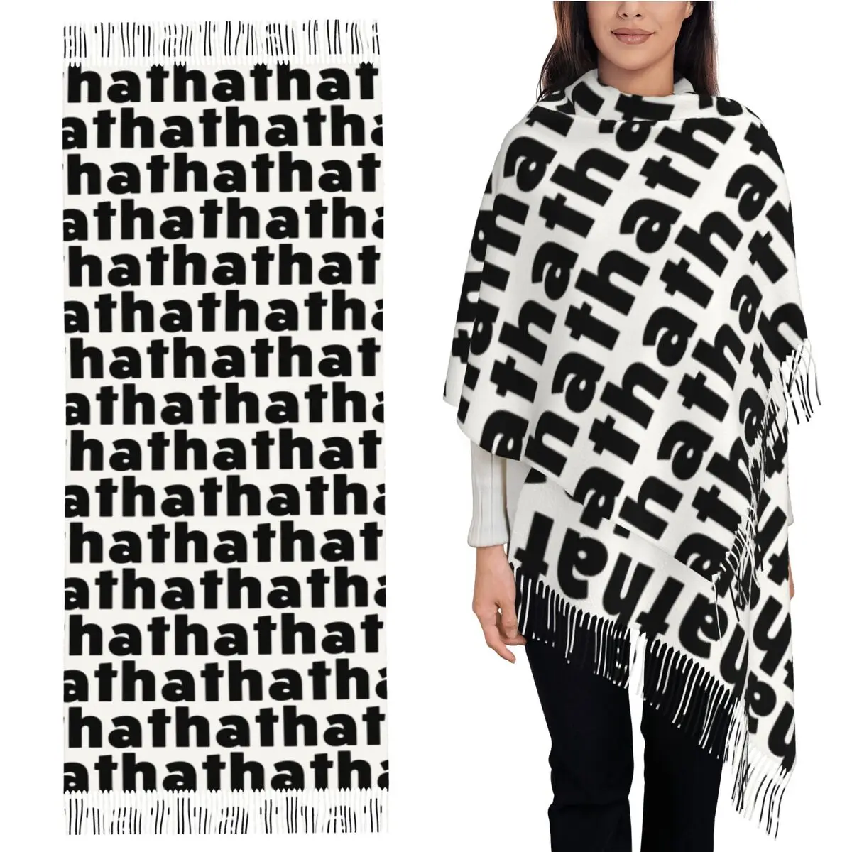 

A Hat That Says 'hat' Scarf Tassel Scarves for Women Soft Warm Shawls and Wraps Large Fall Winter Shawl Wrap
